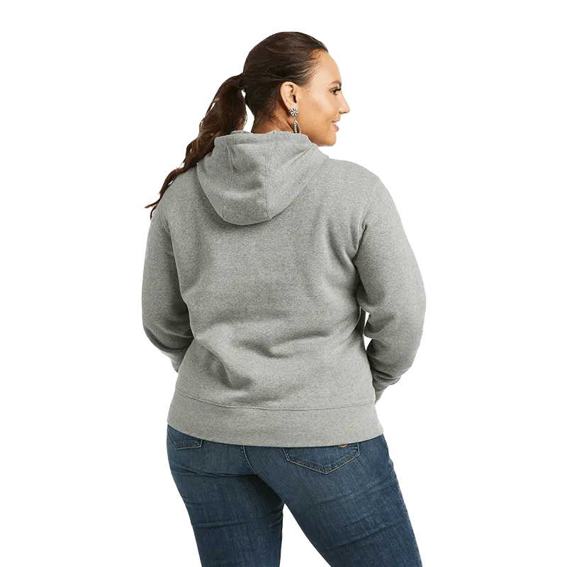 Ariat Women's Real Heather Grey Graphic Logo Hoodie