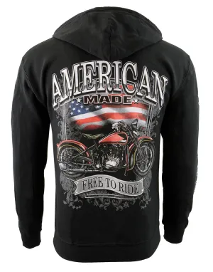 Biker Clothing Co. BCC118001 Men's Black 'American Made-Free To Ride'