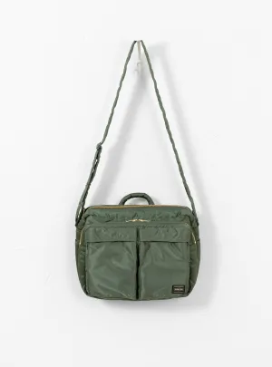 Extra Large Sage Green Bio-Nylon Tanker Sling Bag with Zipper