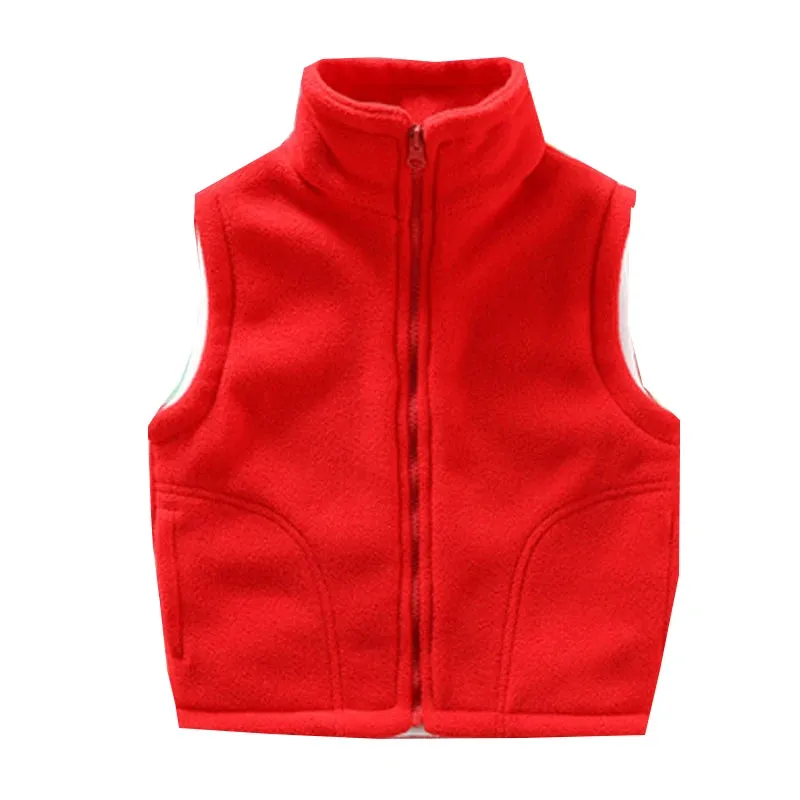 Children's Vest for Boy Teenager Outerwear Waistcoats Sleeveless Jackets Girl Polar Fleece Baby Kids Vest Warm Winter Clothes