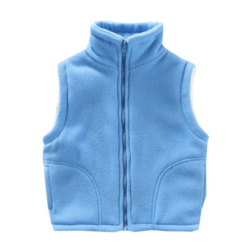 Children's Vest for Boy Teenager Outerwear Waistcoats Sleeveless Jackets Girl Polar Fleece Baby Kids Vest Warm Winter Clothes