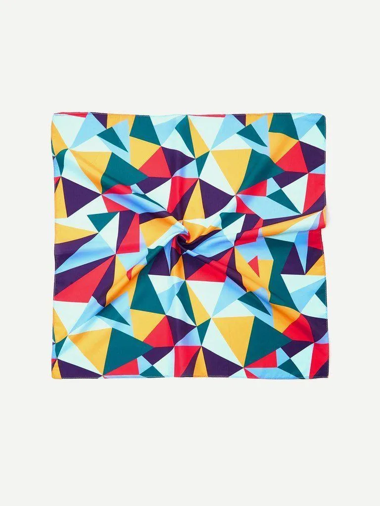 Color Block Geometric Bandana Scarf