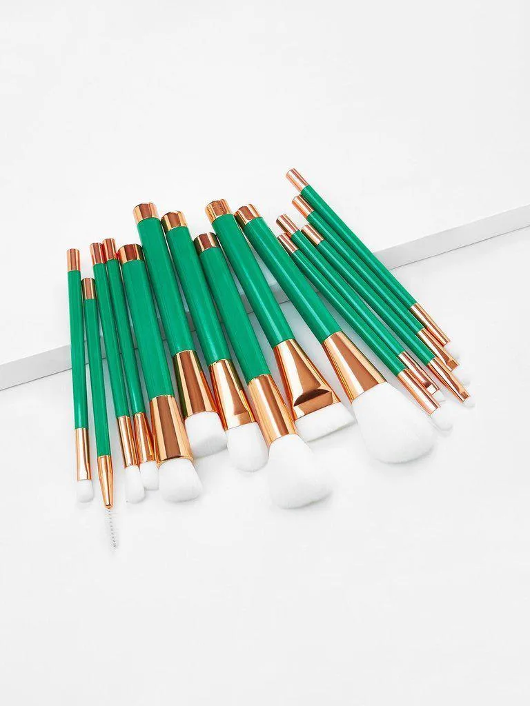 Color Block Makeup Brush 15pcs