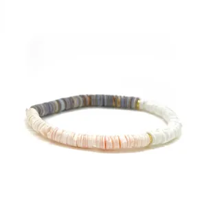 COLOR BLOCK SHELL HEISHI BRACELET