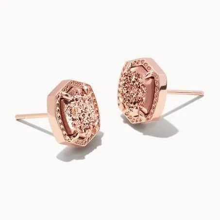 Davie Stud Earring Rose Gold Drusy