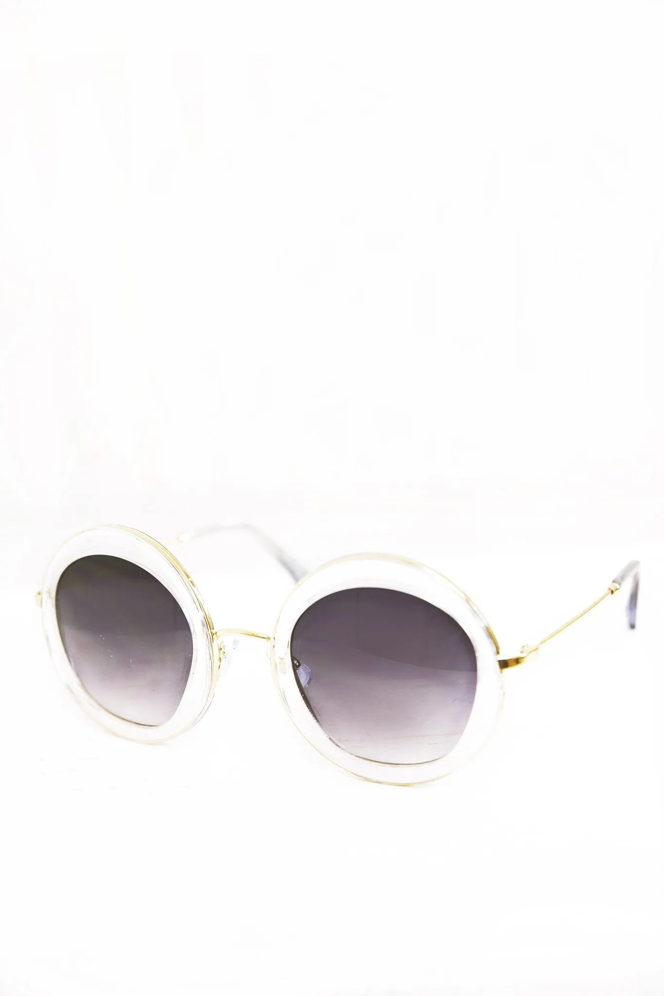 Gia Circle Shades - Clear/Gold