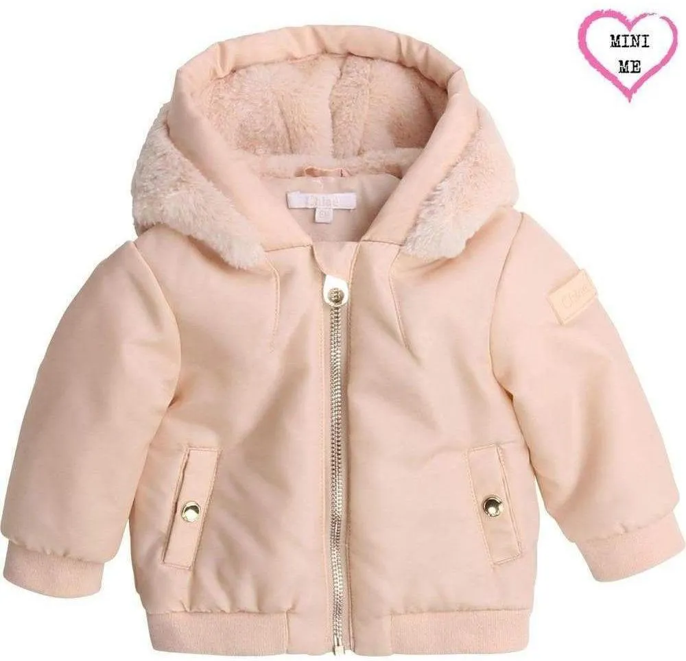 Girls Pale Pink Bomber Jacket