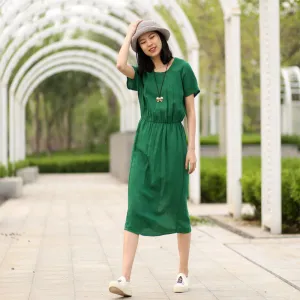 Green Women Dresses Casual Summer Women Dresses Long Women Dresses SSM97220