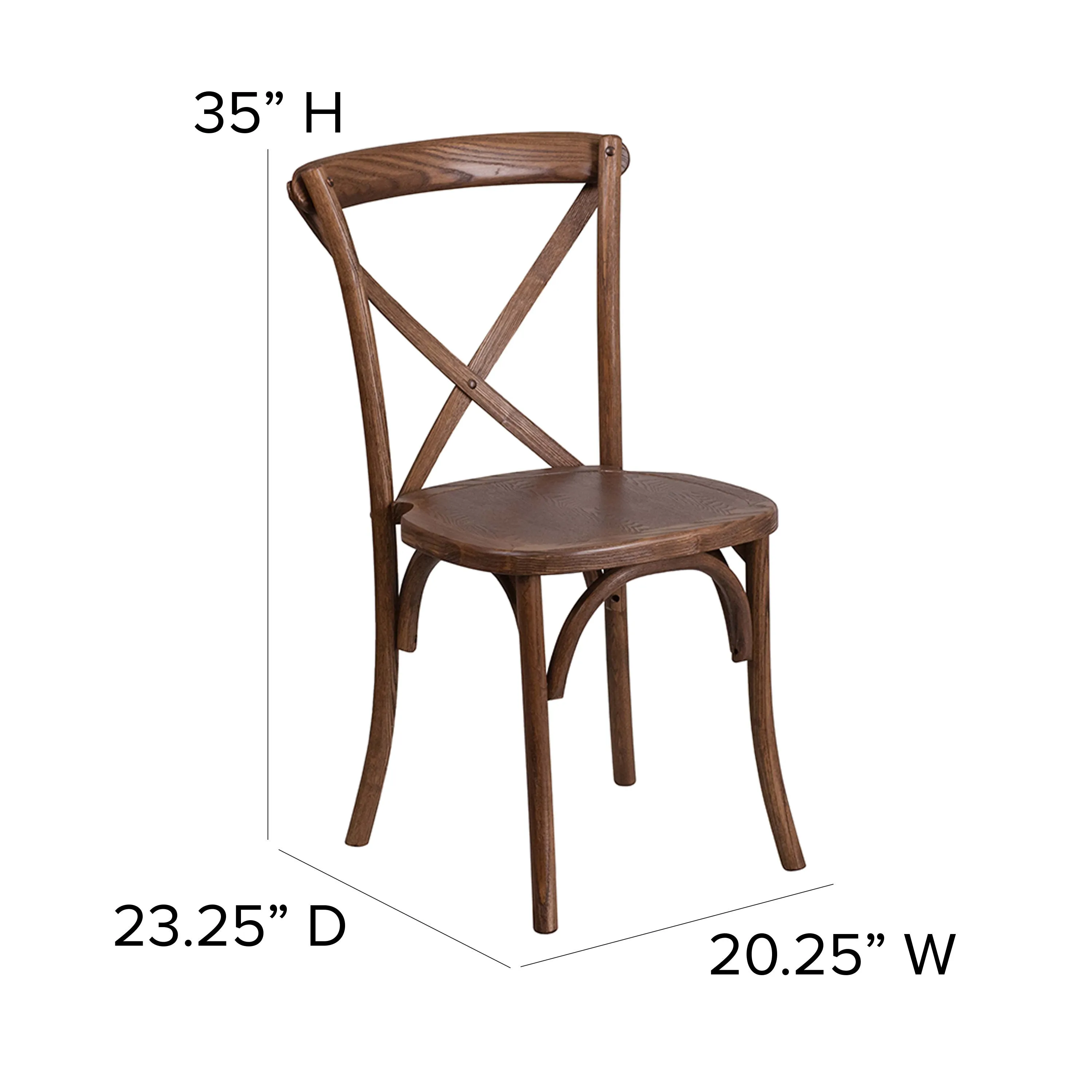 HERCULES Series 60" Round Solid Pine Folding Farm Dining Table Set with 4 Cross Back Chairs and Cushions