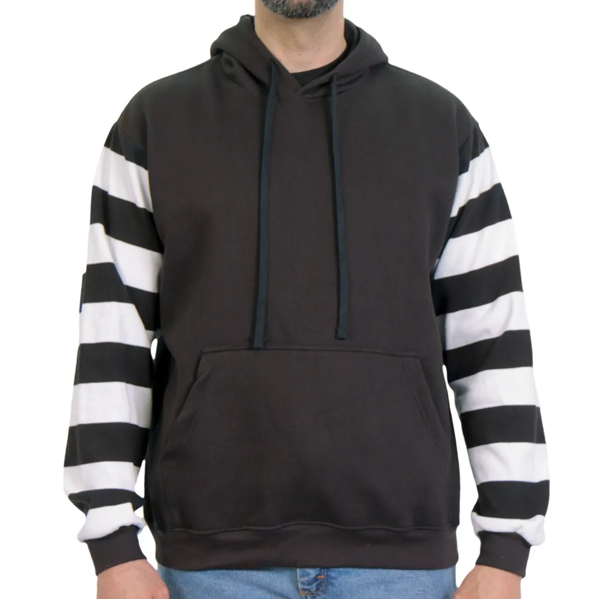 Hot Leathers GSM6003 Men's Black and White Hooded Pullover Sweatshirt