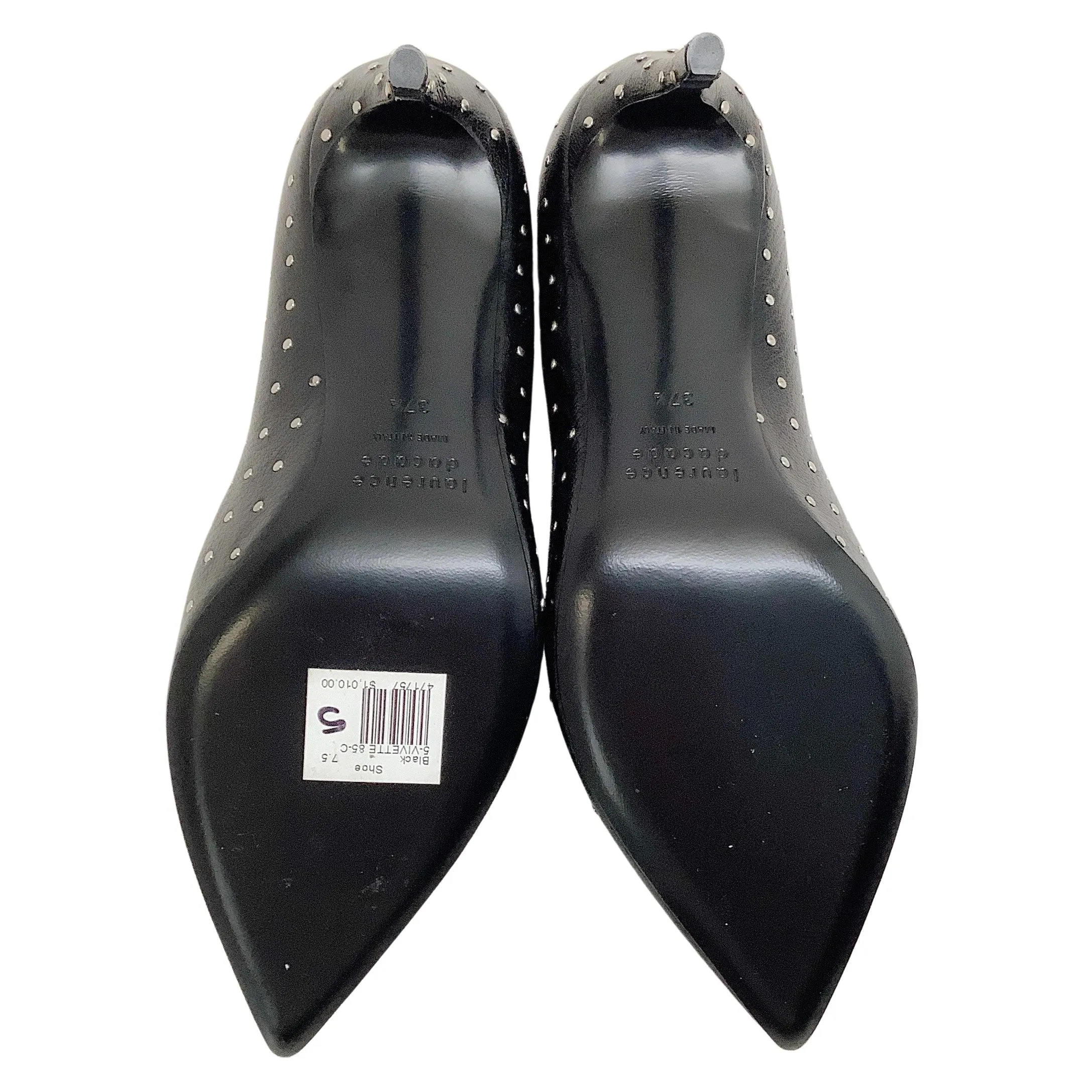 Laurence Dacade Black Leather Vivette 85 Pumps with Silver Studs