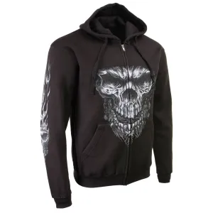 Milwaukee Leather MPMH118002 Men’s ‘Shredder Skull’ Black Hoodie with