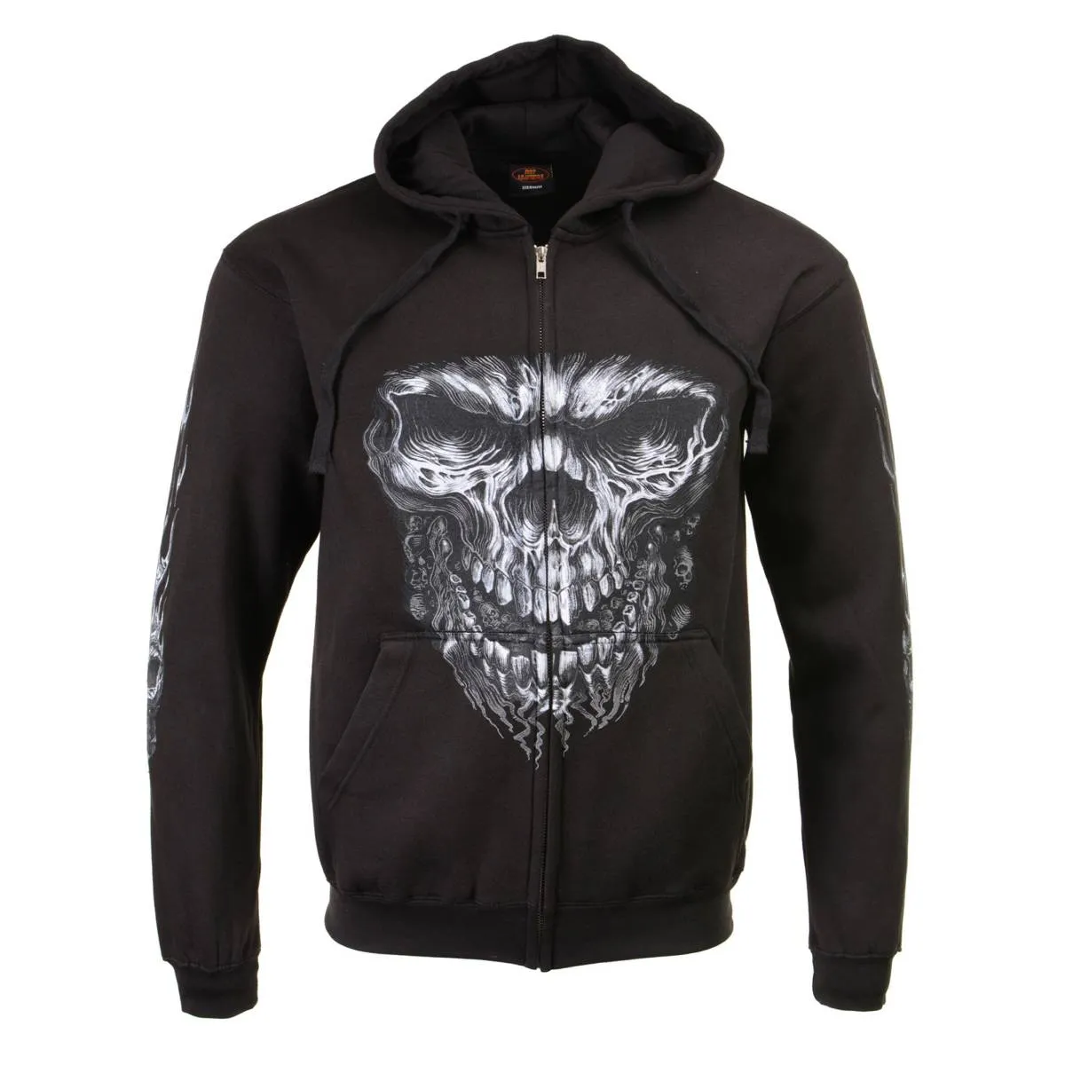 Milwaukee Leather MPMH118002 Men’s ‘Shredder Skull’ Black Hoodie with