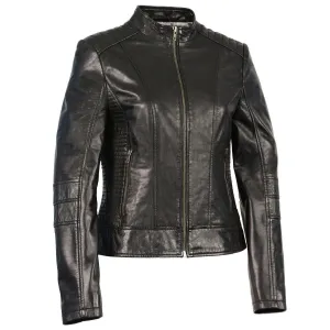 Milwaukee Leather SFL2860 Women's Zip Front Stand Up Collar Black Leather Jacket