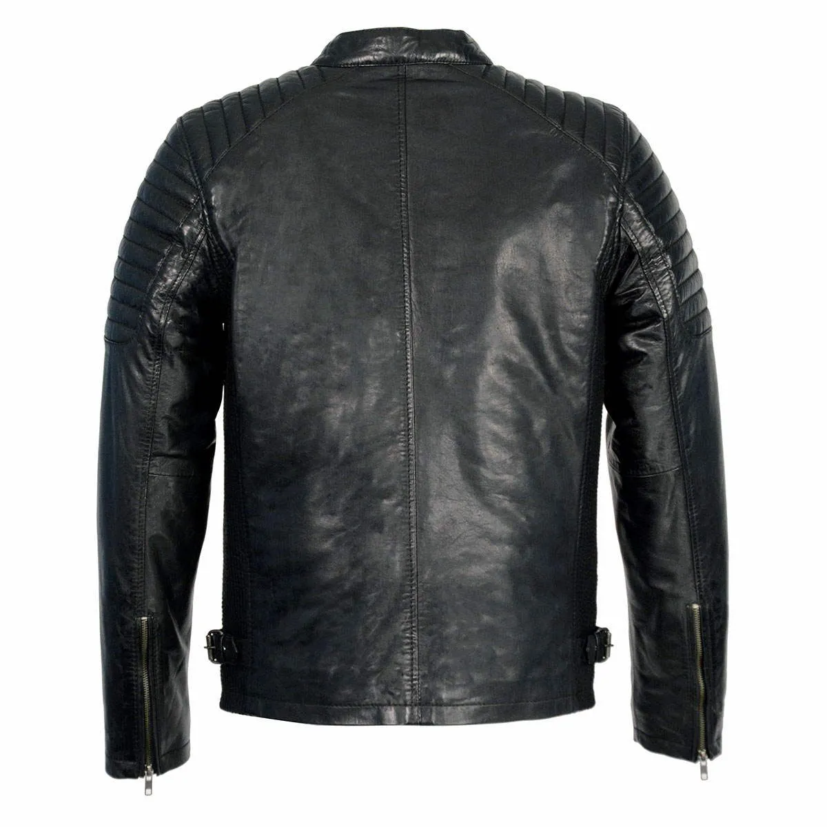 Milwaukee Leather SFM1840 Men's 'Quilted' Black Leather Fashion Jacket