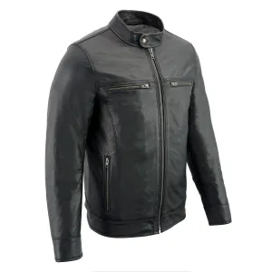 Milwaukee Leather SFM1866 Men's Classic Black Moto Leather Jacket with