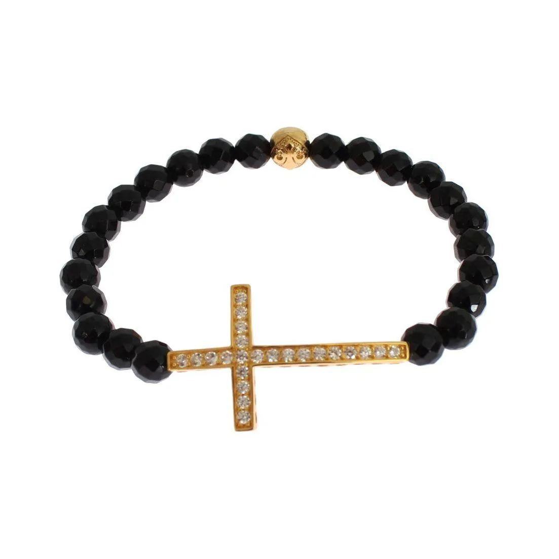 Nialaya Gold Plated Sterling Bracelet with CZ Diamond Cross