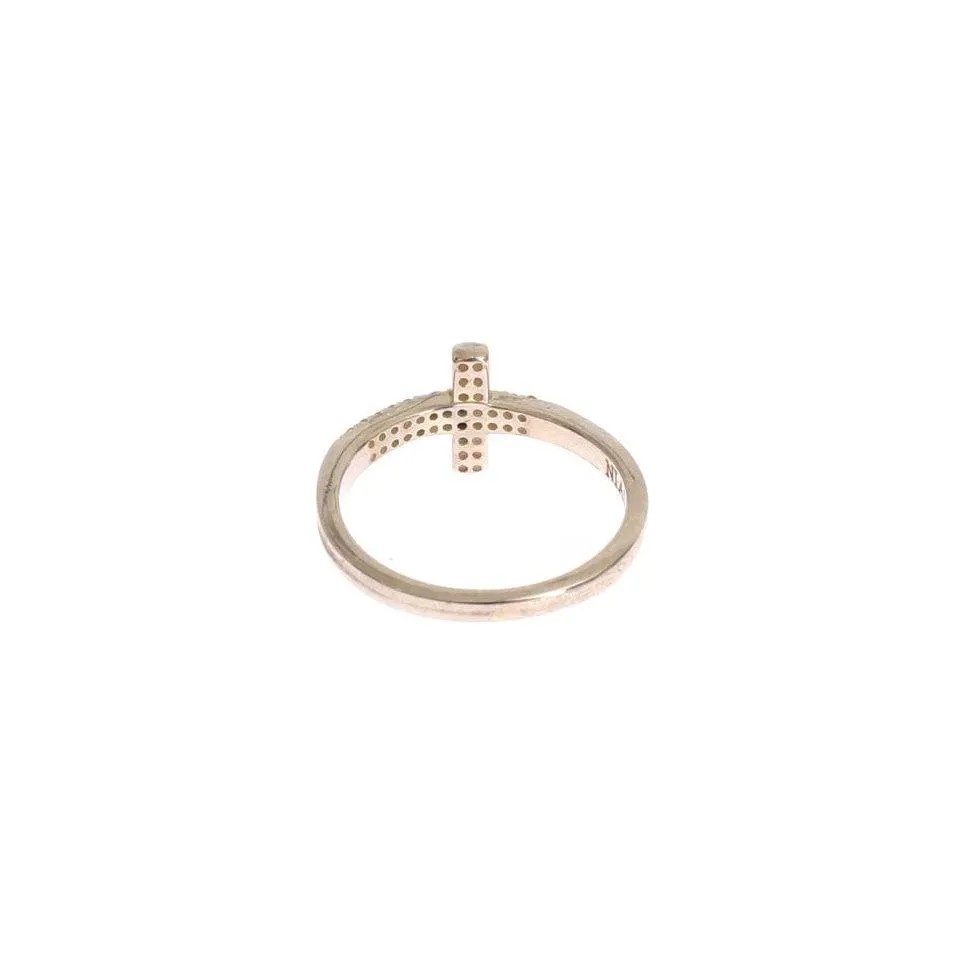 Nialaya Silver CZ Cross Statement Ring