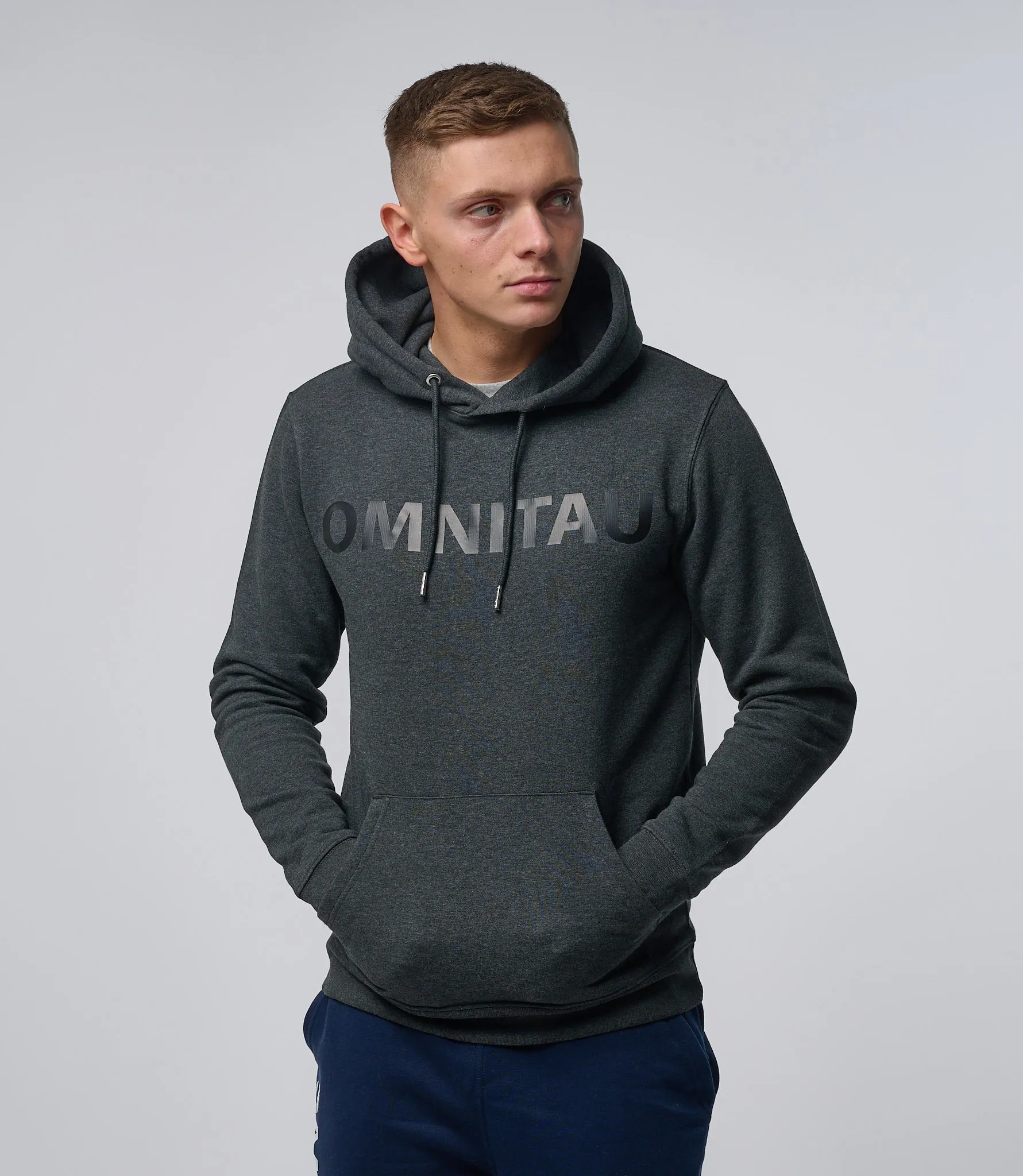 Omnitau Men's Esher Organic Cotton Overhead Hoodie - Dark Grey