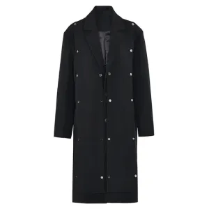 Pre Order:  Elegant Solid Button Detachable Trench Coat