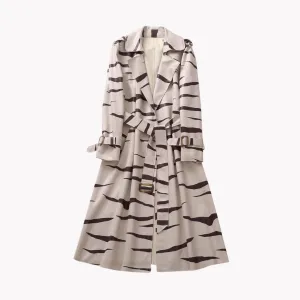 Pre Order:  Stripes Turn-down Collar Coat