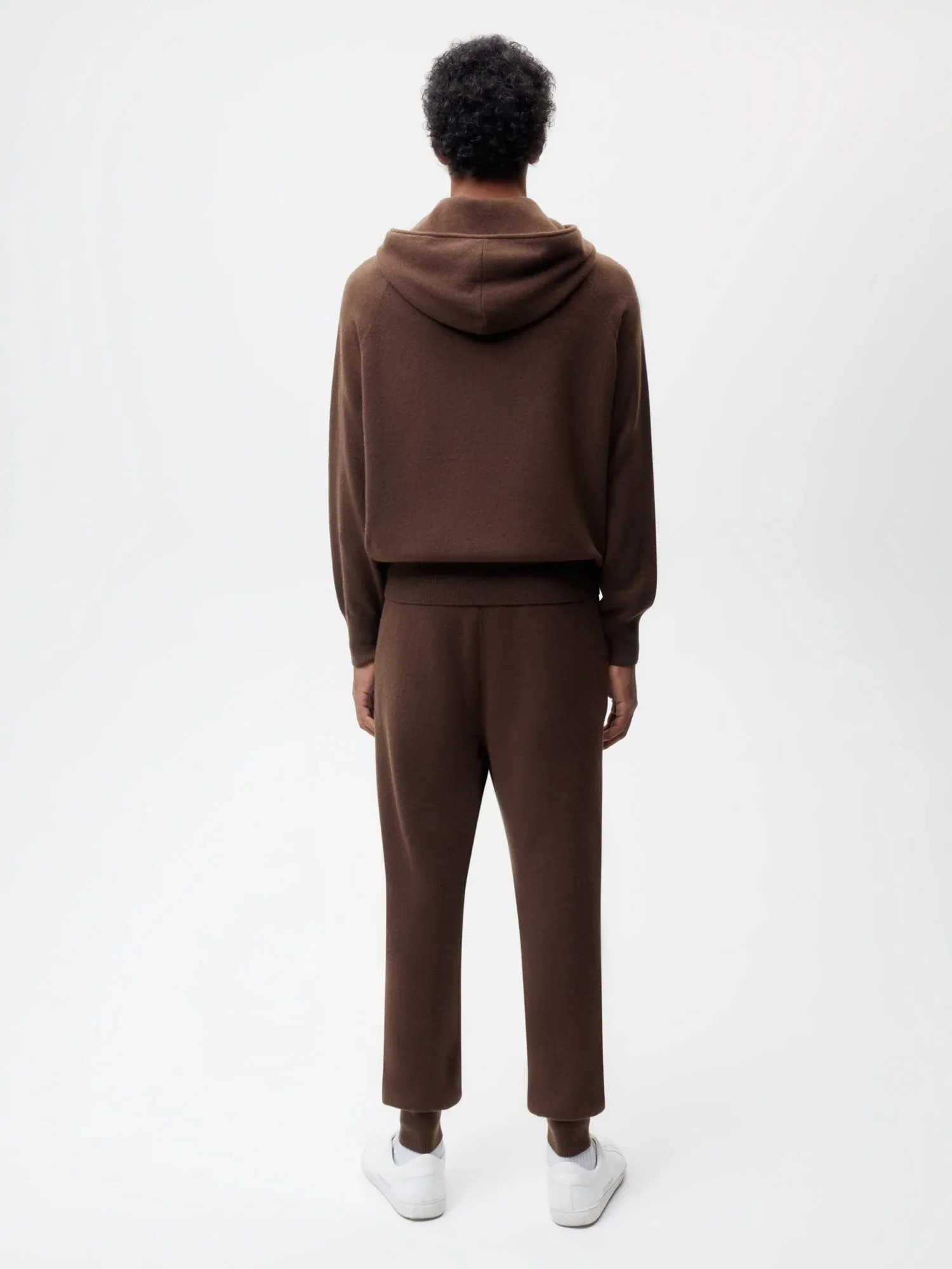 Recycled Cashmere Track Pants—chestnut brown