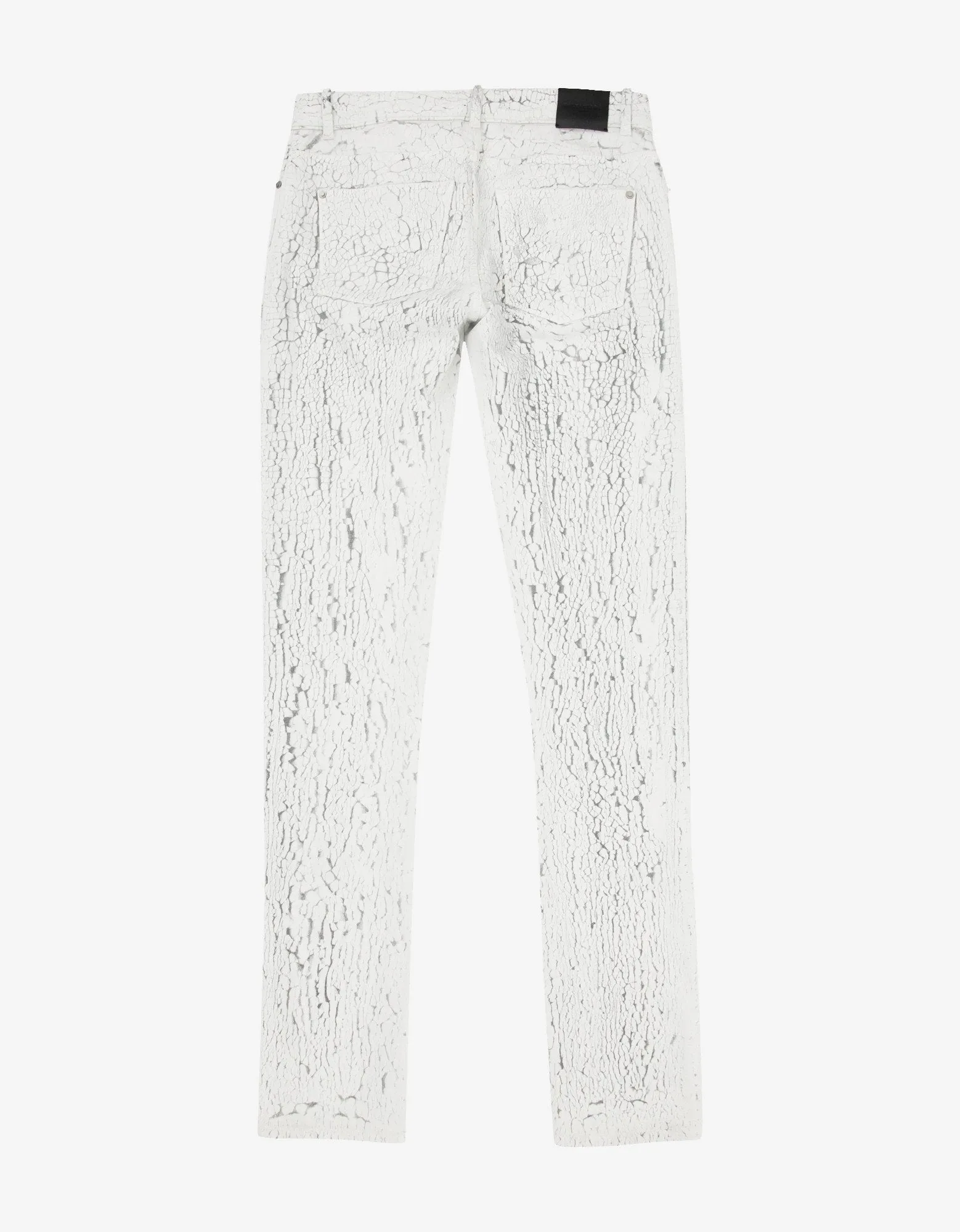 White Distressed Print Jeans -