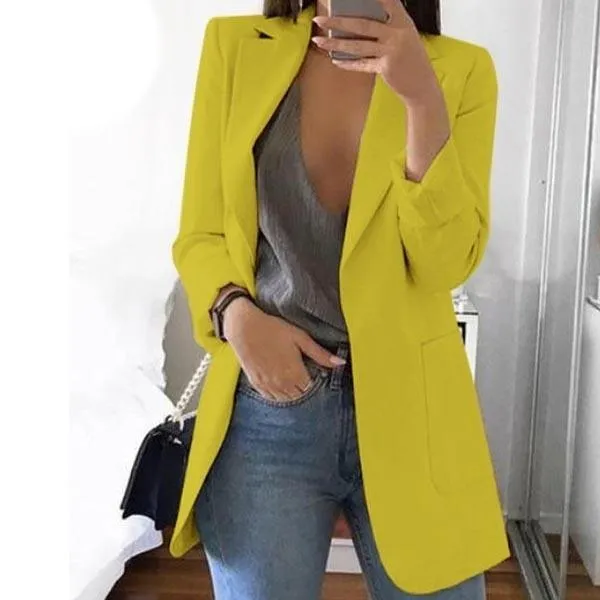 Womens Cardigan Jackets Open Front Solid Color Casual Oversized Long Blazer