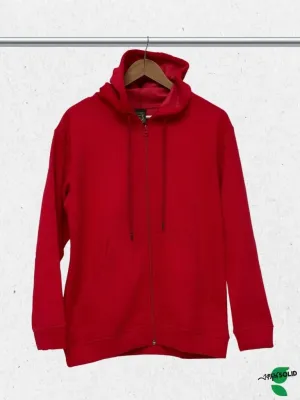 Zip-Through Hoodies | Crimson Red